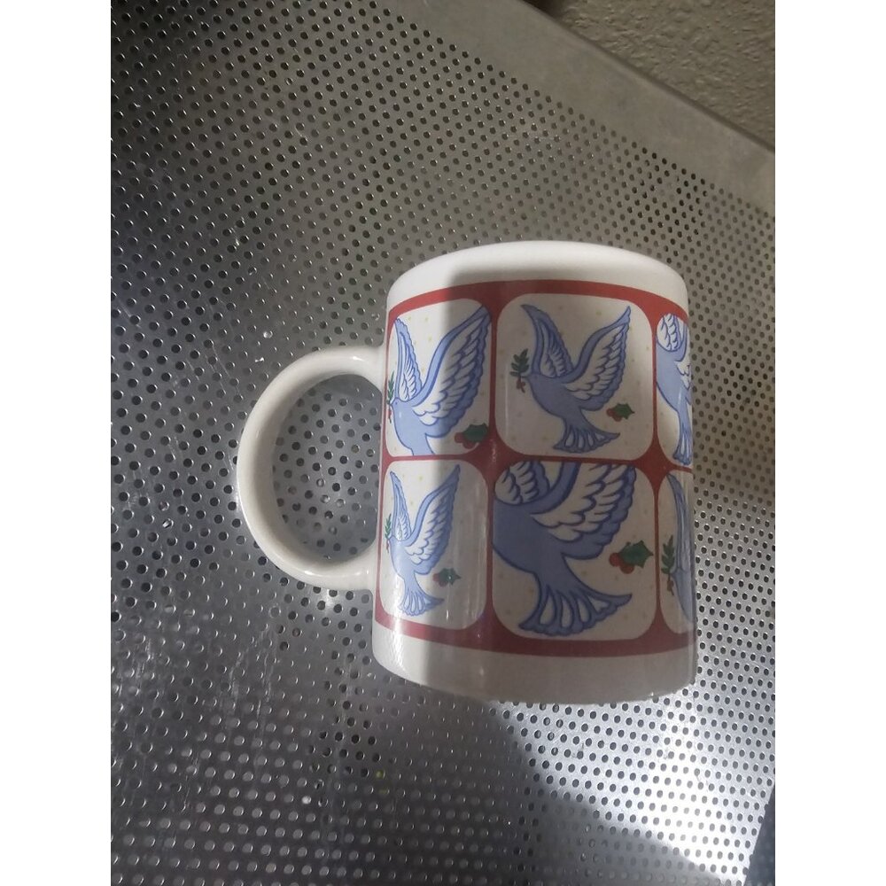 Unbranded White Dove Vintage Coffee Mug Cup Ceramic